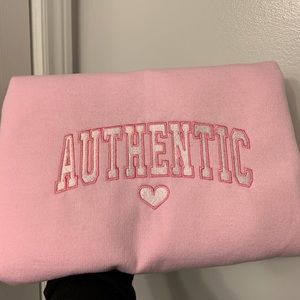 “authentic ❤︎” embroidered crewneck
